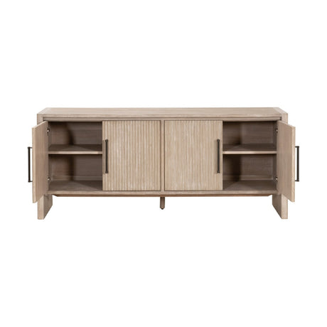 Modern European furniture - Gray Acacia 4-Door Media Sideboard - www.oroa.com