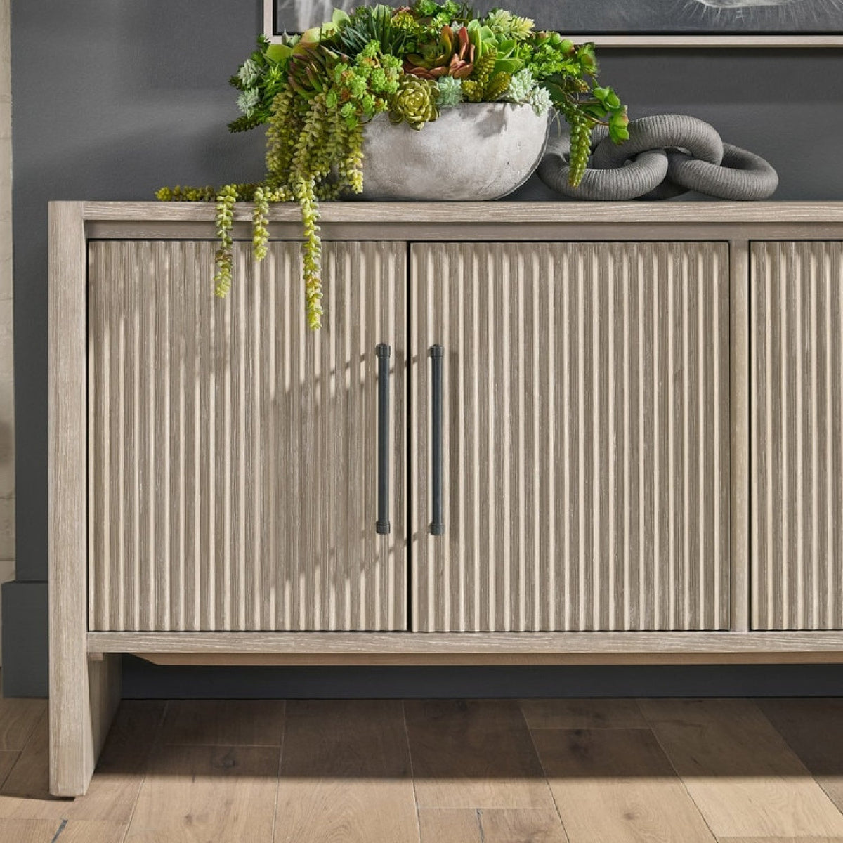 Modern European furniture - Gray Acacia 4-Door Media Sideboard - www.oroa.com