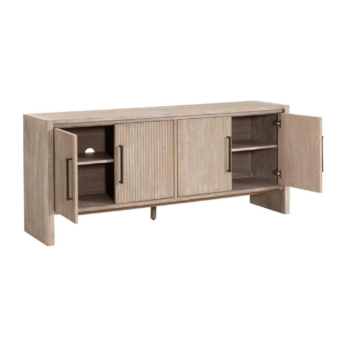 Modern European furniture - Gray Acacia 4-Door Media Sideboard - www.oroa.com