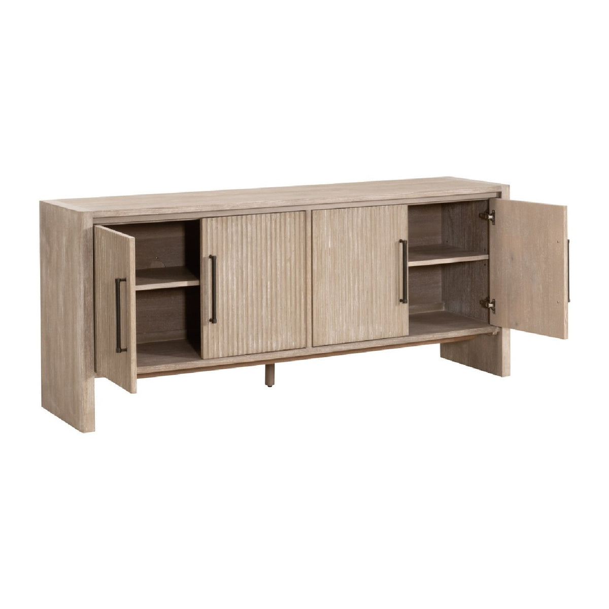 Modern European furniture - Gray Acacia 4-Door Media Sideboard - www.oroa.com