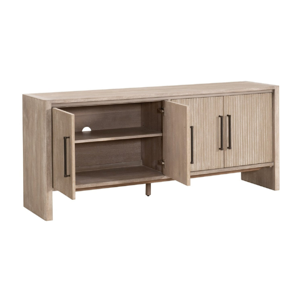 Modern European furniture - Gray Acacia 4-Door Media Sideboard - www.oroa.com