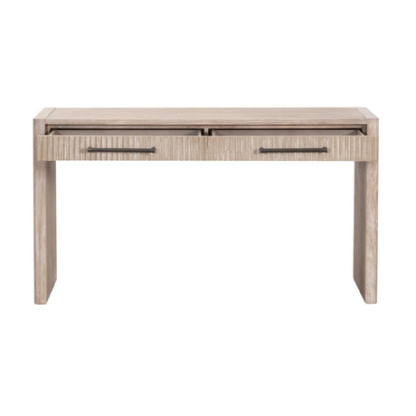 Modern European furniture - Gray Acacia 2-Drawer Console Table - www.oroa.com