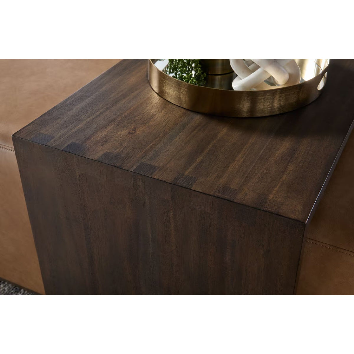 Acacia Upholstered Coffee Table | Living Essentials Dovetail