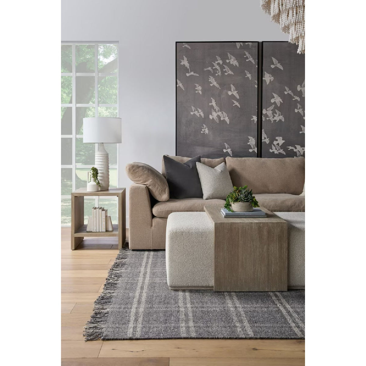 Acacia Upholstered Coffee Table | Living Essentials Dovetail