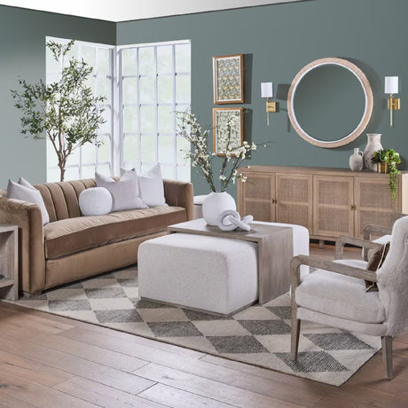 Acacia Upholstered Coffee Table | Living Essentials Dovetail