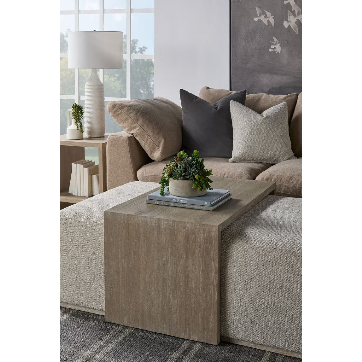 Acacia Upholstered Coffee Table | Living Essentials Dovetail