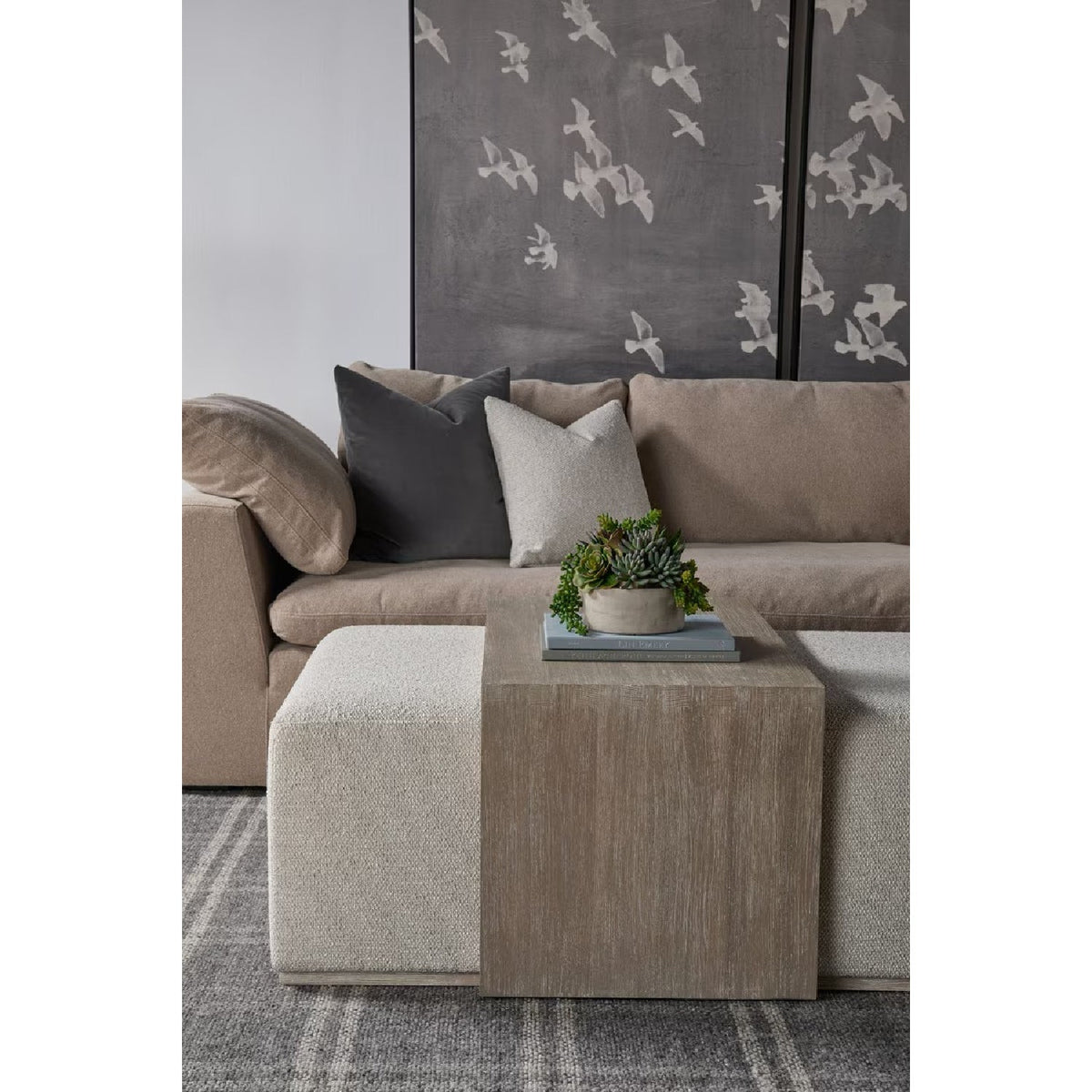 Acacia Upholstered Coffee Table | Living Essentials Dovetail