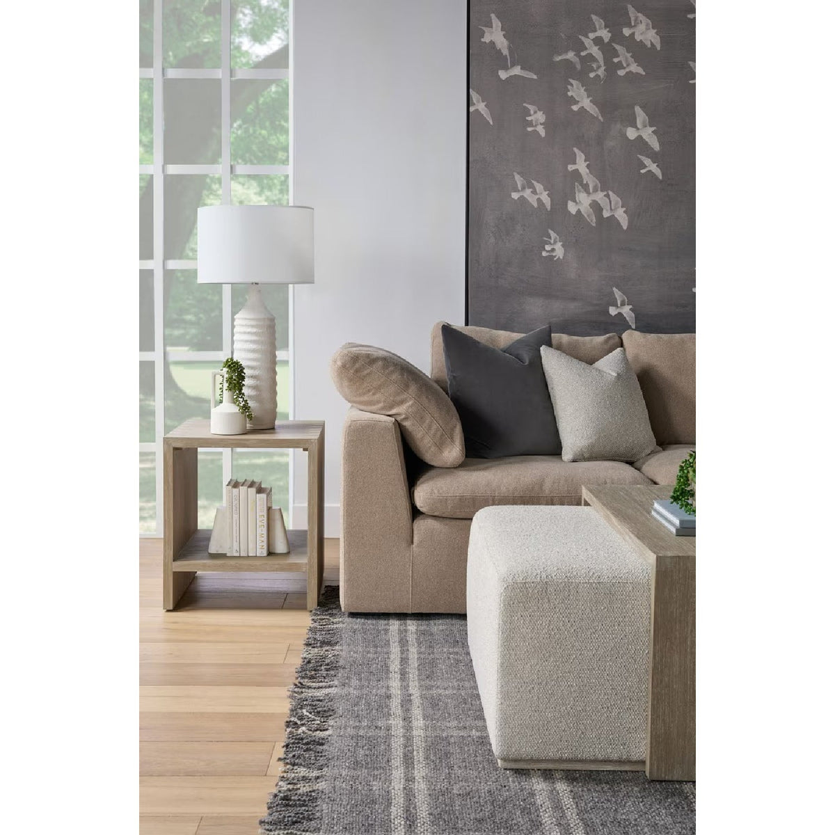 Acacia Upholstered Coffee Table | Living Essentials Dovetail