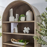 Modern European furniture - Gray Acacia Arched Bookcase - www.oroa.com