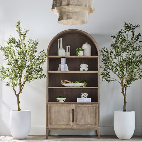 Modern European furniture - Gray Acacia Arched Bookcase - www.oroa.com