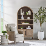 Modern European furniture - Gray Acacia Arched Bookcase - www.oroa.com