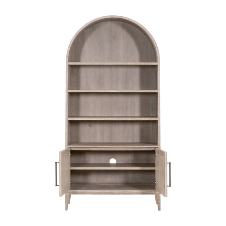 Modern European furniture - Gray Acacia Arched Bookcase - www.oroa.com