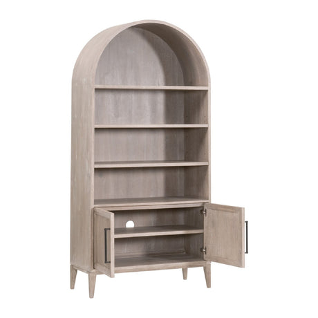 Modern European furniture - Gray Acacia Arched Bookcase - www.oroa.com
