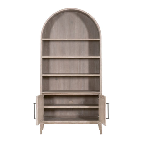 Modern European furniture - Gray Acacia Arched Bookcase - www.oroa.com