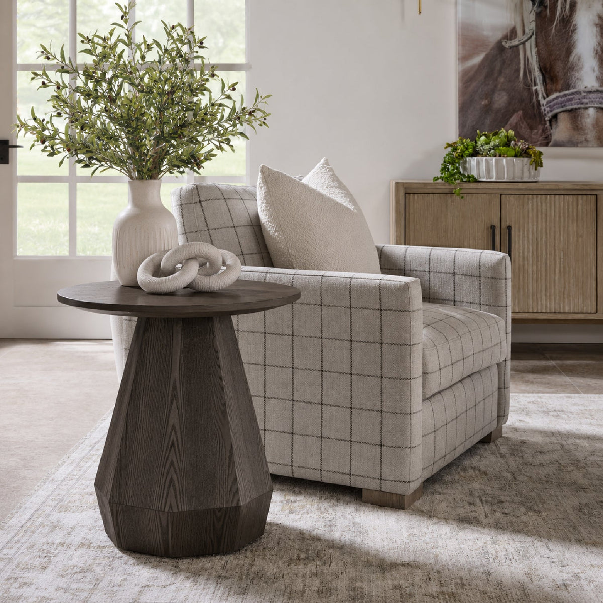 Round Wooden End Table | Living Essentials Coulter