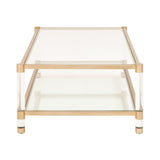 Modern European furniture - Brass Framed Glass Coffee Table - www.oroa.com
