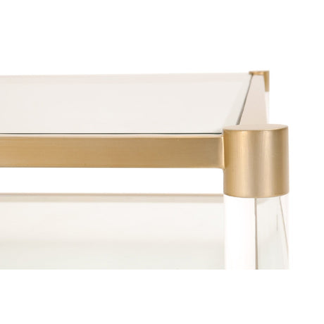 Modern European furniture - Brass Framed Glass Coffee Table - www.oroa.com