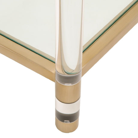 Modern European furniture - Brass Framed Glass Coffee Table - www.oroa.com