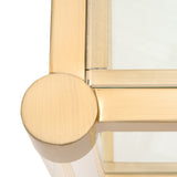 Modern European furniture - Brass Framed Glass Coffee Table - www.oroa.com