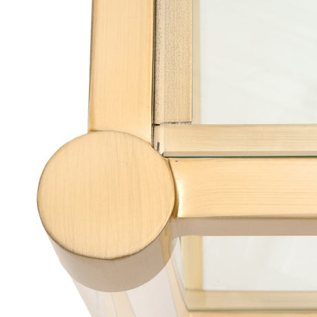 Modern European furniture - Brass Framed Glass Coffee Table - www.oroa.com