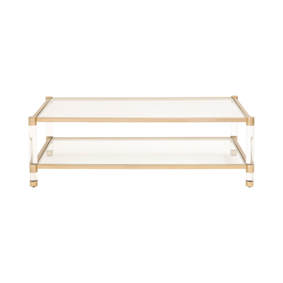 Modern European furniture - Brass Framed Glass Coffee Table - www.oroa.com