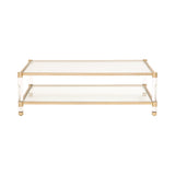 Modern European furniture - Brass Framed Glass Coffee Table - www.oroa.com