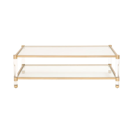 Modern European furniture - Brass Framed Glass Coffee Table - www.oroa.com