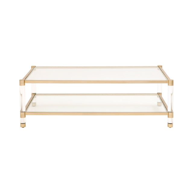 Modern European furniture - Brass Framed Glass Coffee Table - www.oroa.com