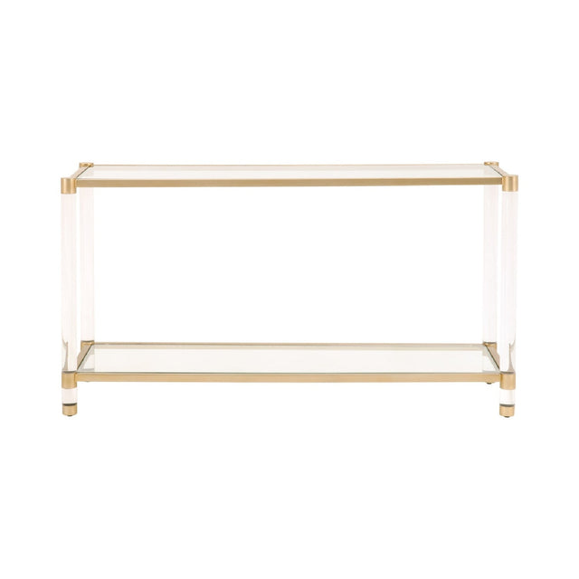 Modern European furniture - Brass Framed Glass Console Table - www.oroa.com