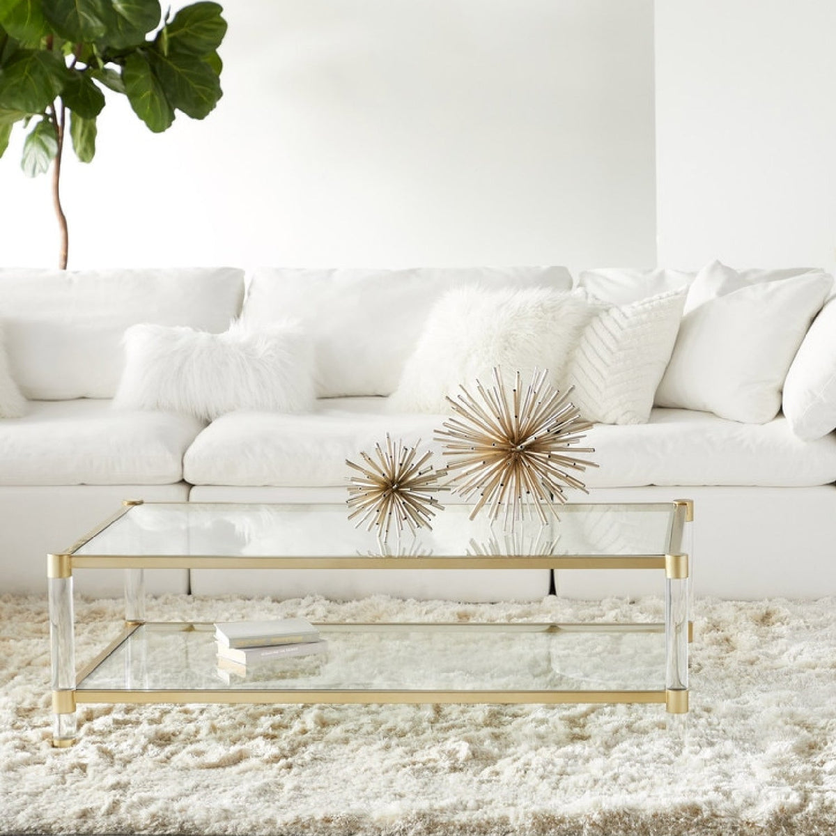 Modern European furniture - Brass Framed Glass Console Table - www.oroa.com
