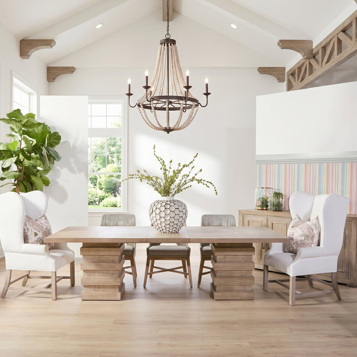 Modern European furniture - Extendable Acacia Dining Table - www.oroa.com