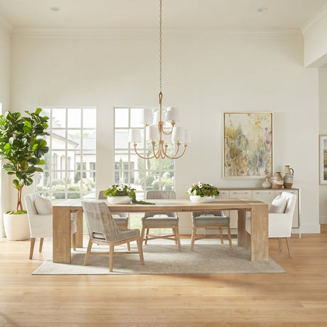 Modern European furniture - Natural Acacia Extendable Dining Table - www.oroa.com