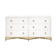 Modern European furniture - White Shagreen 6-Drawer Double Dresser - www.oroa.com