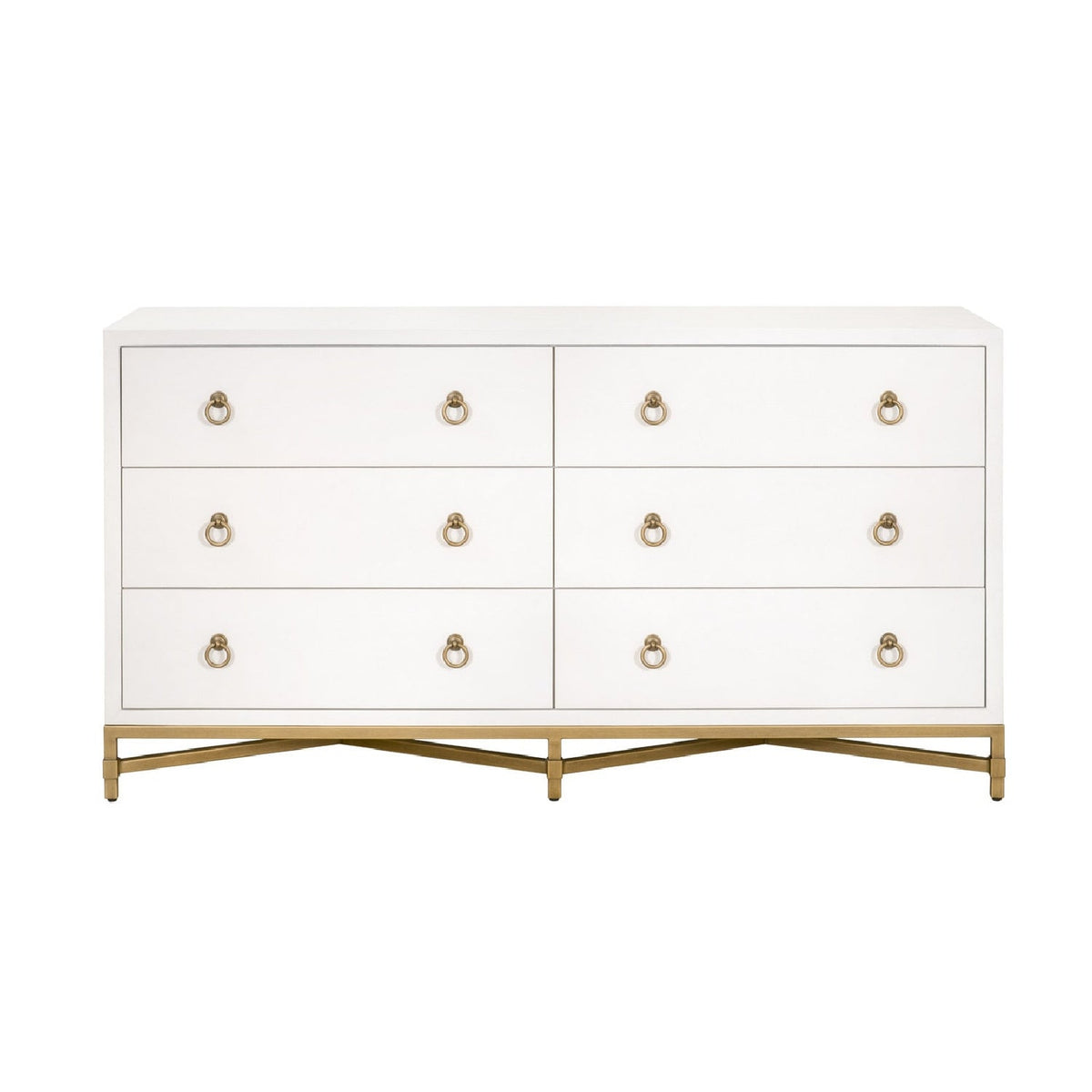 Modern European furniture - White Shagreen 6-Drawer Double Dresser - www.oroa.com