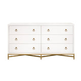 Modern European furniture - White Shagreen 6-Drawer Double Dresser - www.oroa.com