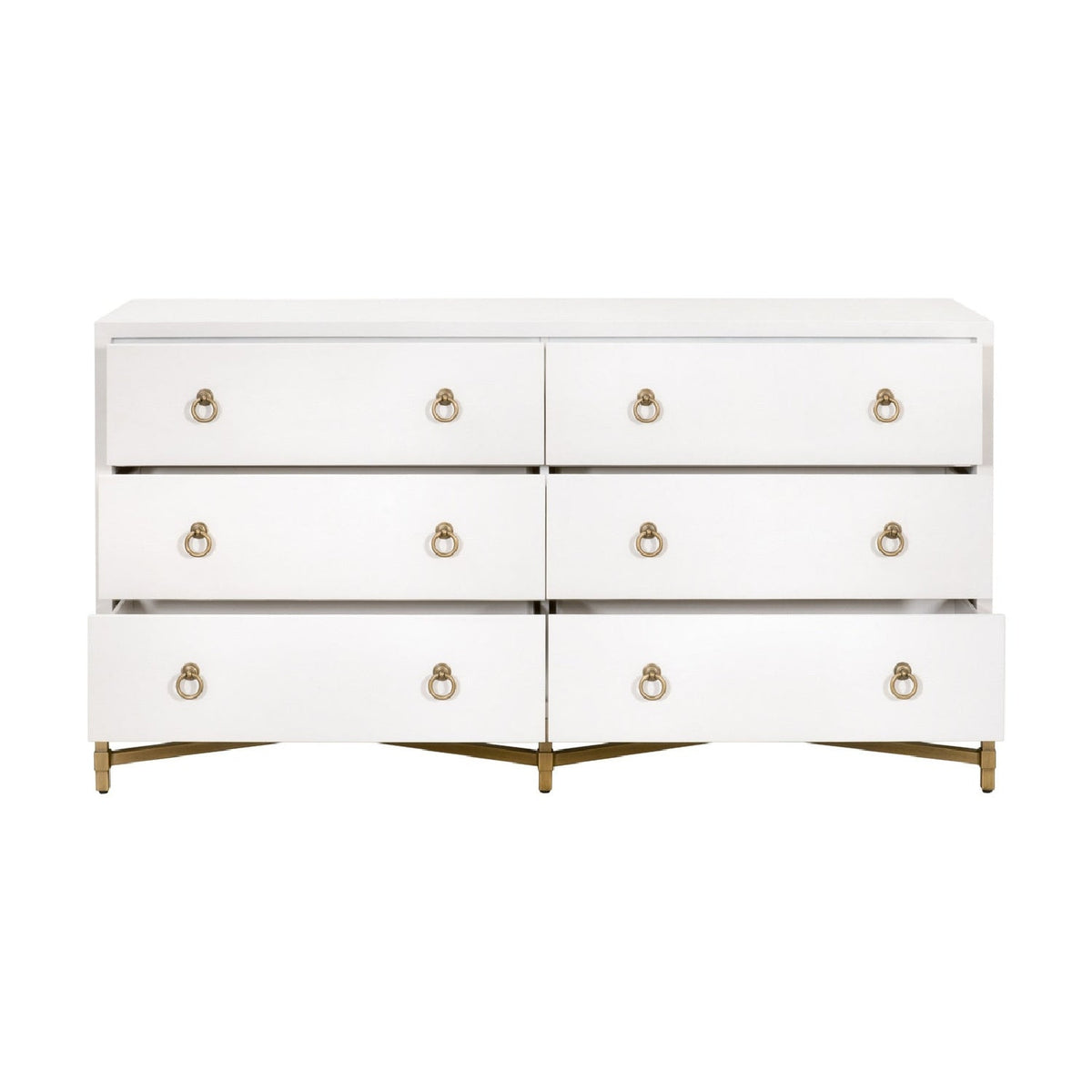 Modern European furniture - White Shagreen 6-Drawer Double Dresser - www.oroa.com