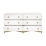 Modern European furniture - White Shagreen 6-Drawer Double Dresser - www.oroa.com