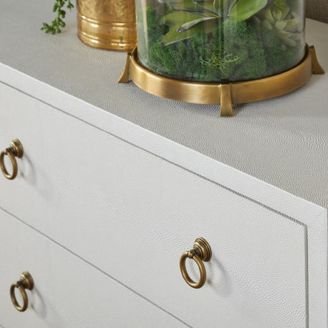 Modern European furniture - White Shagreen 6-Drawer Double Dresser - www.oroa.com