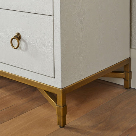 Modern European furniture - White Shagreen 6-Drawer Double Dresser - www.oroa.com