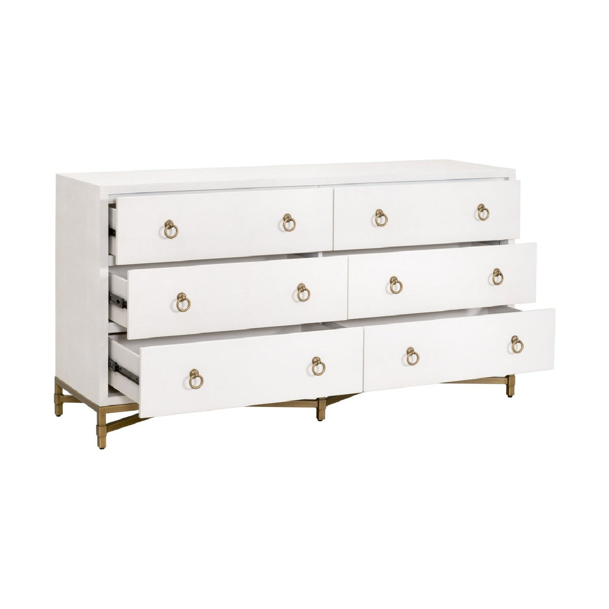Modern European furniture - White Shagreen 6-Drawer Double Dresser - www.oroa.com