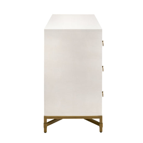 Modern European furniture - White Shagreen 6-Drawer Double Dresser - www.oroa.com