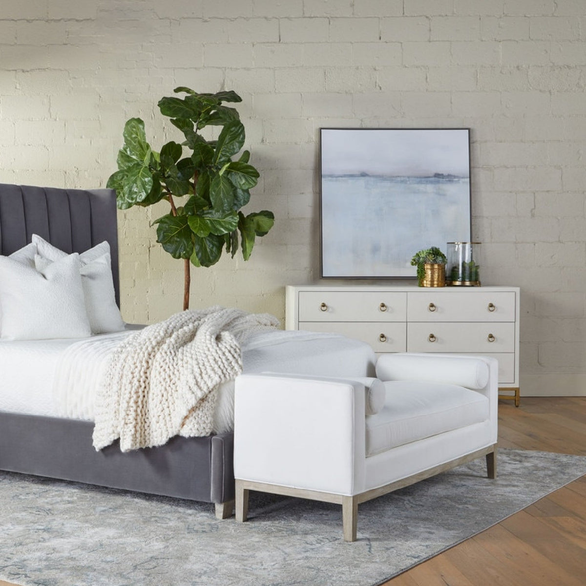 Modern European furniture - White Shagreen 6-Drawer Double Dresser - www.oroa.com