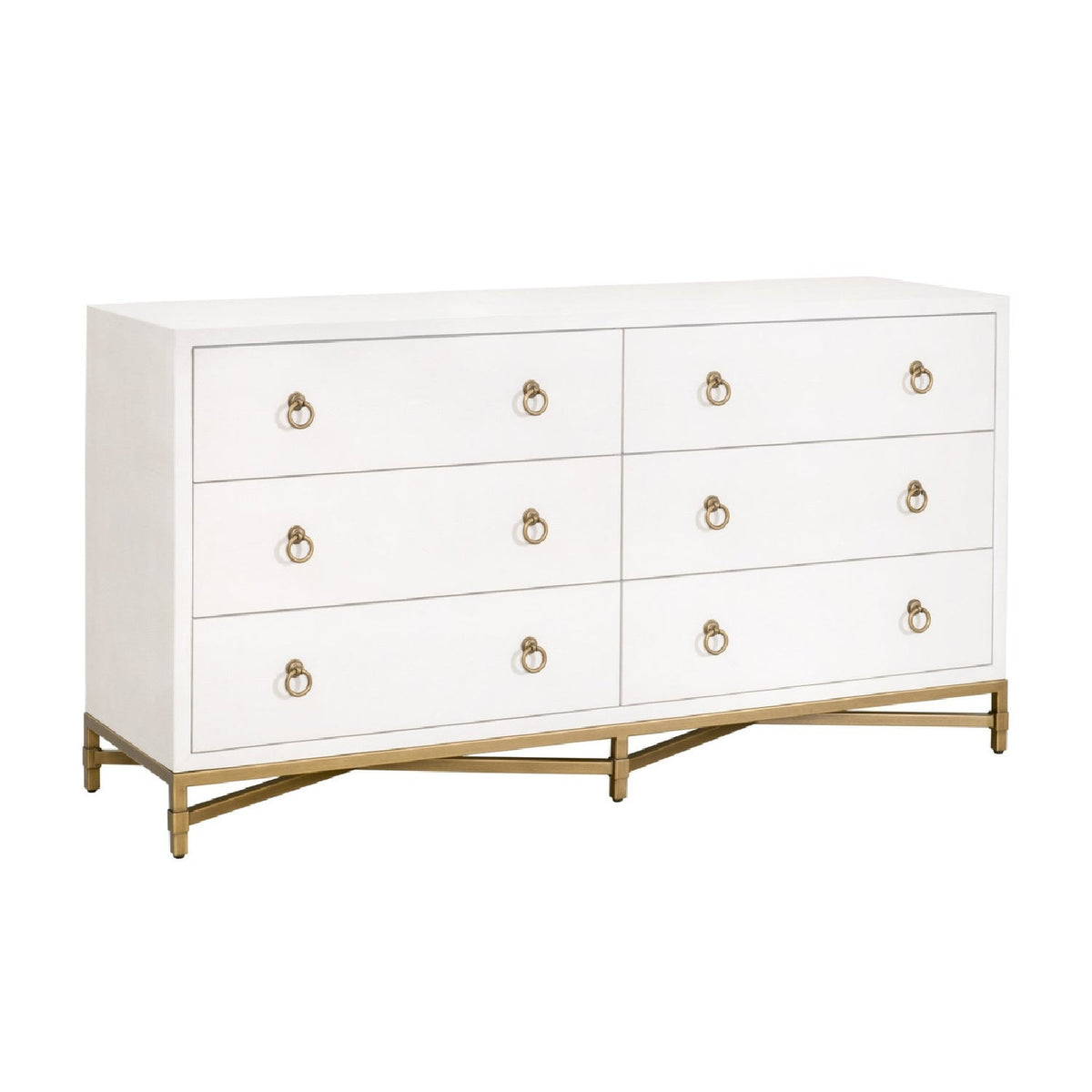 Modern European furniture - White Shagreen 6-Drawer Double Dresser - www.oroa.com