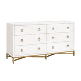 Modern European furniture - White Shagreen 6-Drawer Double Dresser - www.oroa.com