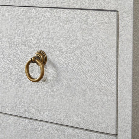 Modern European furniture - White Shagreen 6-Drawer Double Dresser - www.oroa.com