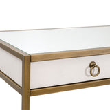 Modern European furniture - White Shagreen 2-Drawer Desk - www.oroa.com