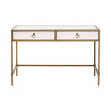 Modern European furniture - White Shagreen 2-Drawer Desk - www.oroa.com