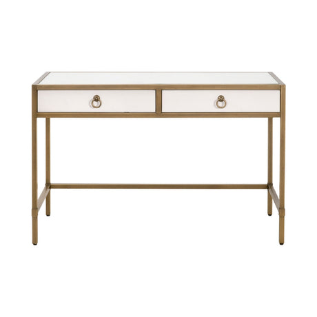 Modern European furniture - White Shagreen 2-Drawer Desk - www.oroa.com