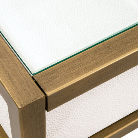 Modern European furniture - White Shagreen 2-Drawer Desk - www.oroa.com
