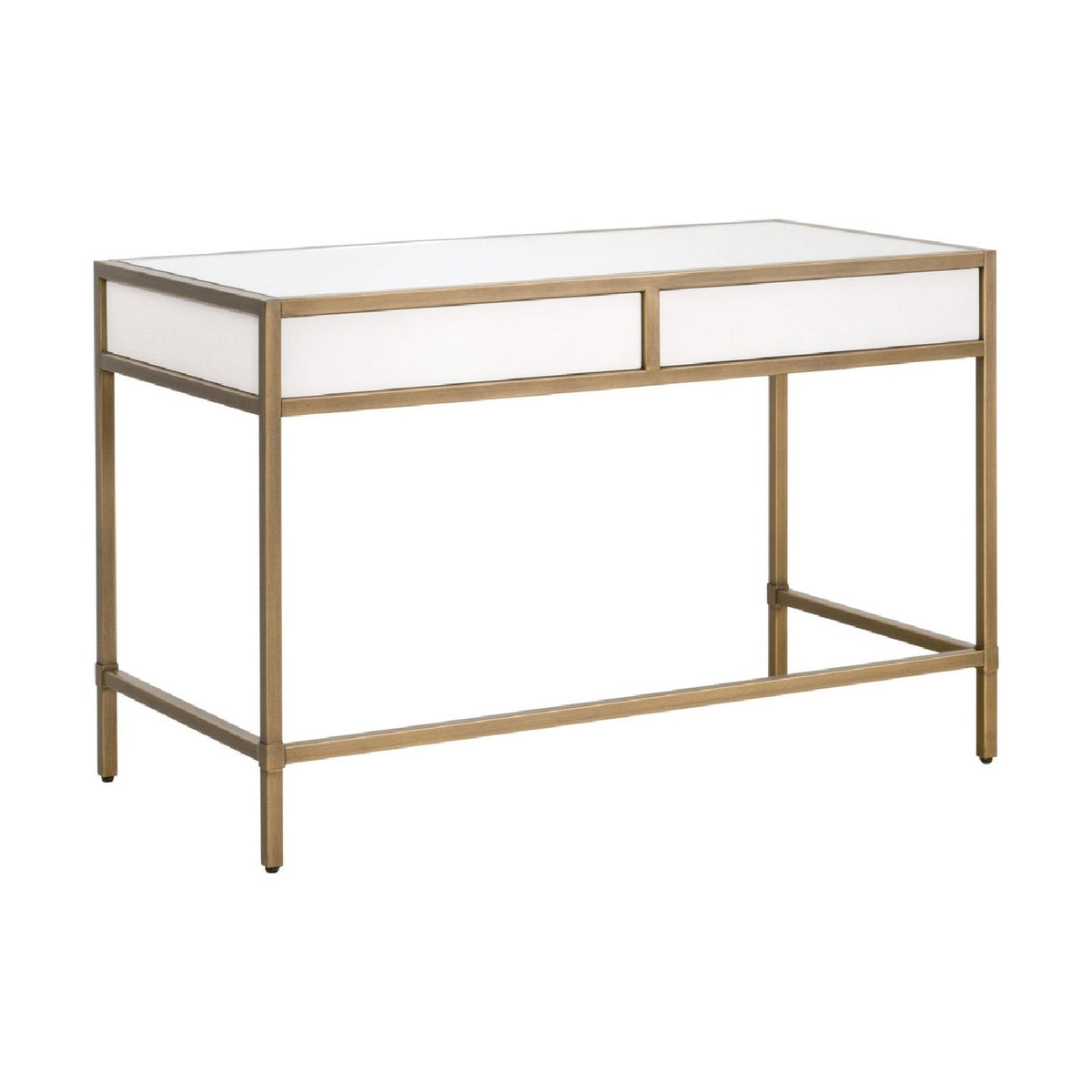 Modern European furniture - White Shagreen 2-Drawer Desk - www.oroa.com